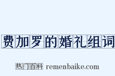 费加罗的婚礼组词是什么意思的图片